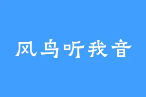 风鸟听我音
