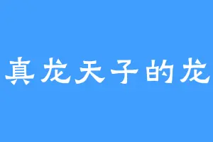 真龙天子的龙