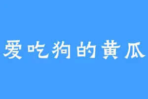 爱吃狗的黄瓜