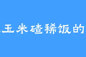 爱吃玉米碴稀饭的阿鑫