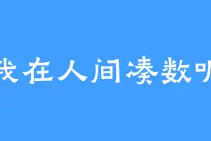 我在人间凑数呢
