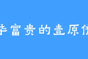 荣华富贵的壹原侑子