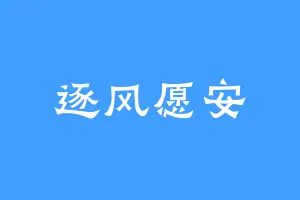 逐风愿安