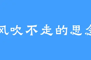 风吹不走的思念