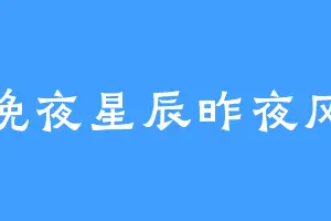 晚夜星辰昨夜风