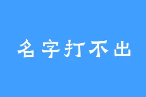 名字打不出