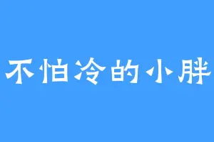 不怕冷的小胖