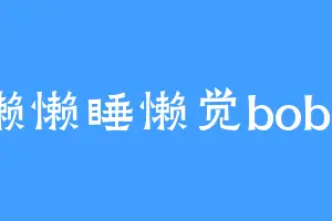 懒懒睡懒觉bobo