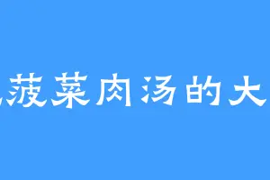 爱吃菠菜肉汤的大天尊