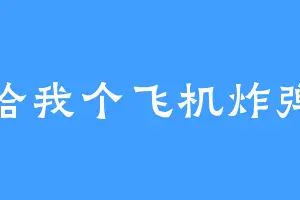 给我个飞机炸弹