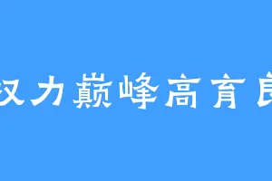 权力巅峰高育良