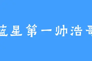 蓝星第一帅浩哥