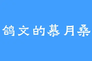 鸽文的慕月桑