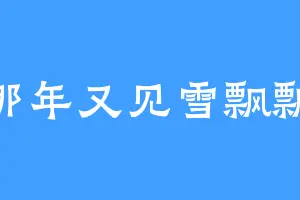 那年又见雪飘飘