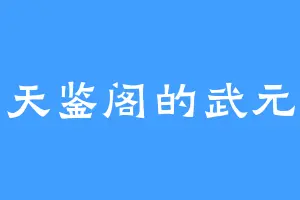 天鉴阁的武元