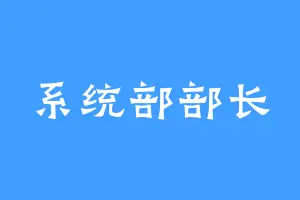系统部部长