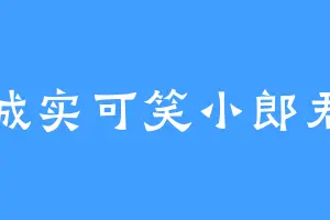 诚实可笑小郎君