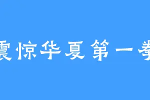 震惊华夏第一拳