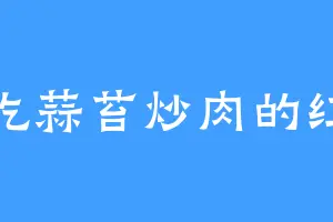 爱吃蒜苔炒肉的红果