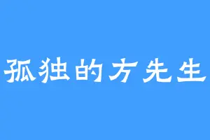 孤独的方先生