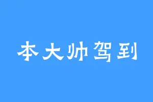 本大帅驾到