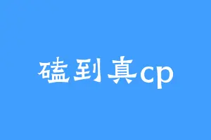 磕到真cp