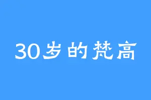 30岁的梵高