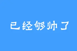 已经够帅了