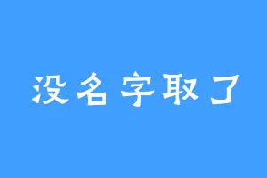 没名字取了