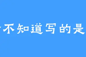 完全不知道写的是什么